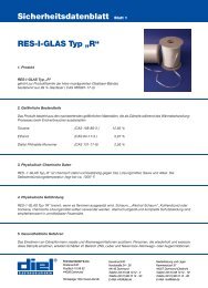 RES-I-GLAS Typ Ã¢ÂÂRÃ¢ÂÂ Sicherheitsdatenblatt Blatt 1