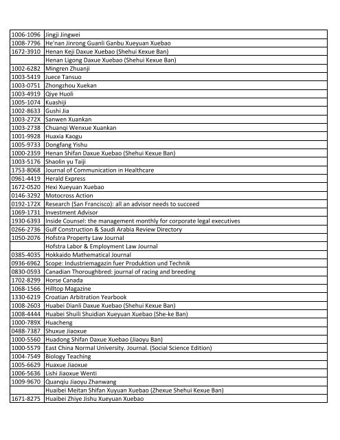 ISSN Title - ASU Libraries