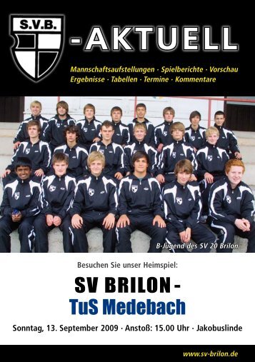 3. Ausgabe 2009/2010 von SVB-aktuell als - SV 20 Brilon