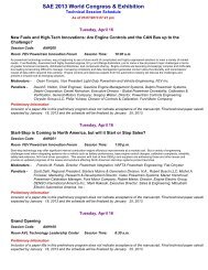 SAE 2012 World Congress & Exhibition