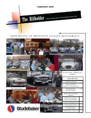 2009 BEGINS AT PROVINO'S ITALIAN ... - Studebaker Clubs