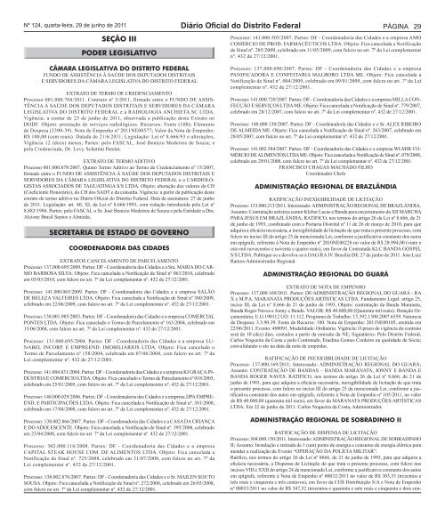 Confira o Edital 15/2011. - Codhab - Governo do Distrito Federal