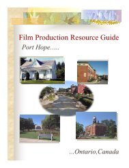 Film Production Resource Guide - Port Hope