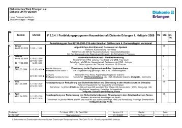 Fortbildungsplan HWS 2009 - Diakonie Erlangen