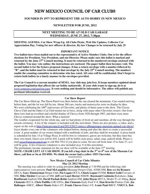 NEW MEXICO COUNCIL OF CAR C NEW MEXICO COUNCIL OF