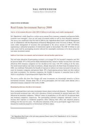Real Estate Investment Survey 2008 - Sal. Oppenheim
