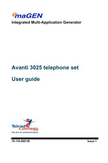 Avanti 3025 telephone set User guide - Voice Communications Inc ...