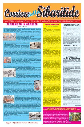 Aprile - CORRIERE DELLA SIBARITIDE