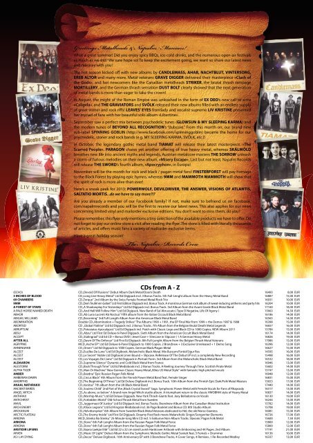 Download the latest Napalm Recs Catalog - Napalm Records