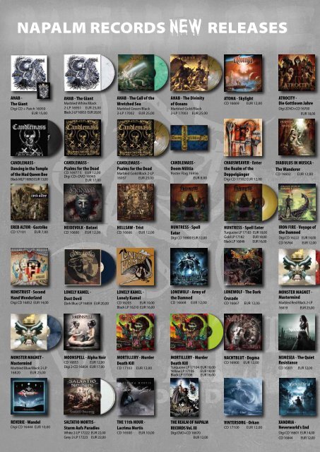 Download the latest Napalm Recs Catalog - Napalm Records