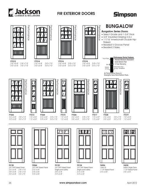 Fir Exterior Doors Jackson Lumber Millwork
