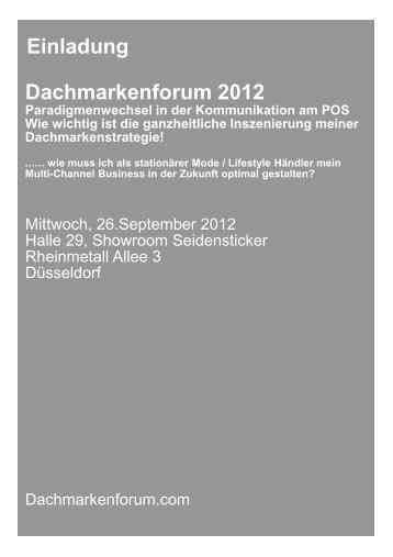 Programm - Dachmarkenforum