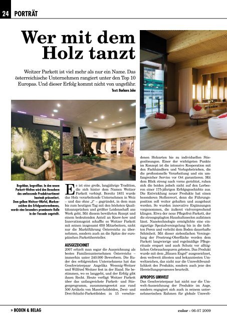 Das österreichische Fachmagazin für den Innenraum. Material - Color
