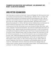 Über den Komponisten Urs Peter Schneider