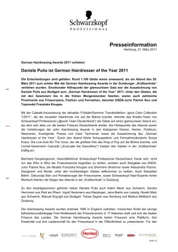 Presseinformation - Schwarzkopf Professional Deutschland