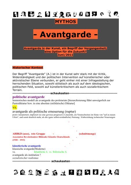 MYTHOS AVANTGARDE - OKK| - Organ kritischer Kunst