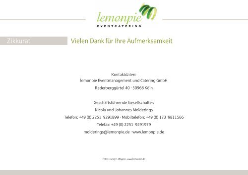 Zikkurat - lemonpie Eventmanagement und Catering GmbH