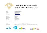 vogue hotel avantgarde kemer / 2013 yaz fact sheet