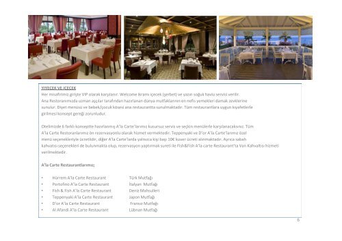 vogue hotel avantgarde kemer / 2013 yaz fact sheet