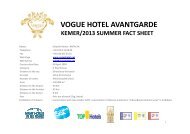vogue hotel avantgarde kemer/2013 summer fact sheet