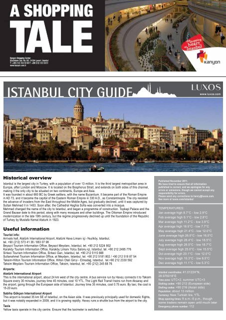 ISTANBUL CITY GUIDE - LUXOS