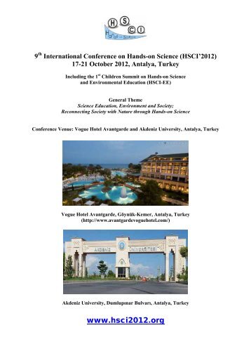 9th International Conference on Hands-on Science (HSCI'2012)