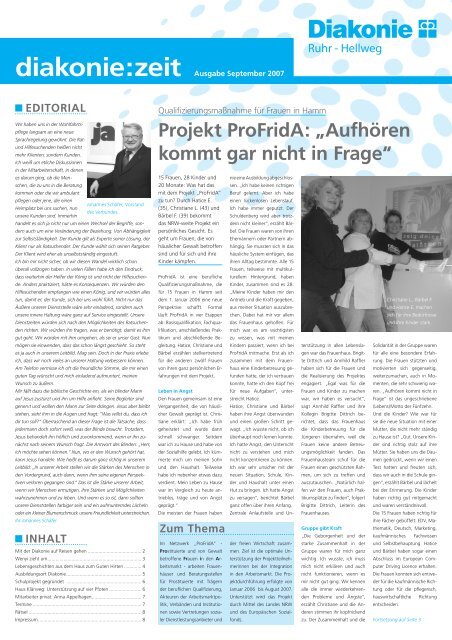 Projekt ProFridA - Diakonie Ruhr-Hellweg