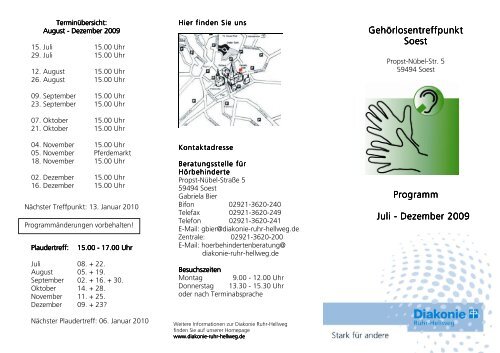 2. Halbjahr 2009 - Diakonie Ruhr-Hellweg e.V.