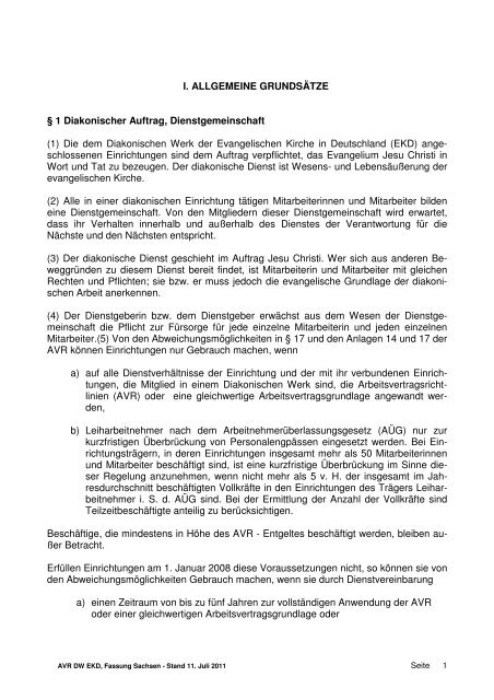 AVR_DW_ EKD- Fassung Sachsen_Juli 2011 - Diakonie Sachsen