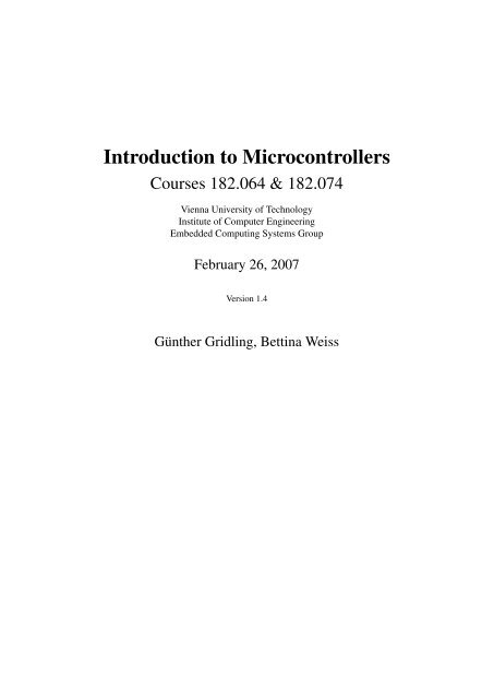 Introduction to Microcontrollers