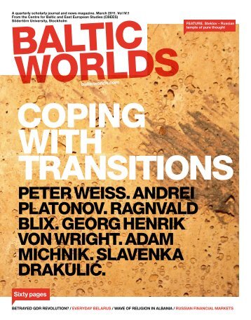 peter weiss. andrei platonov. ragnvald blix. georg ... - Baltic Worlds