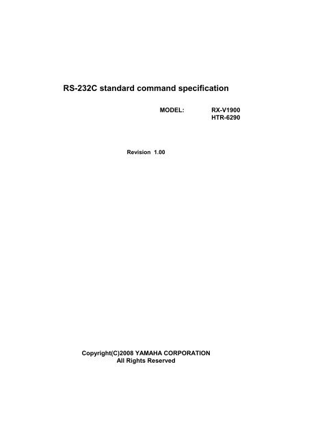 RS-232C standard command specification - AWE Europe