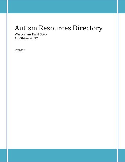 Autism Resources Directory - Autism Society of Wisconsin