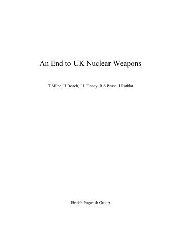 An End to UK Nuclear Weapons - Pugwash UK