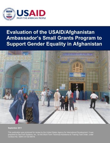 Evaluation of the USAID/Afghanistan Ambassador's ... - Constitute!