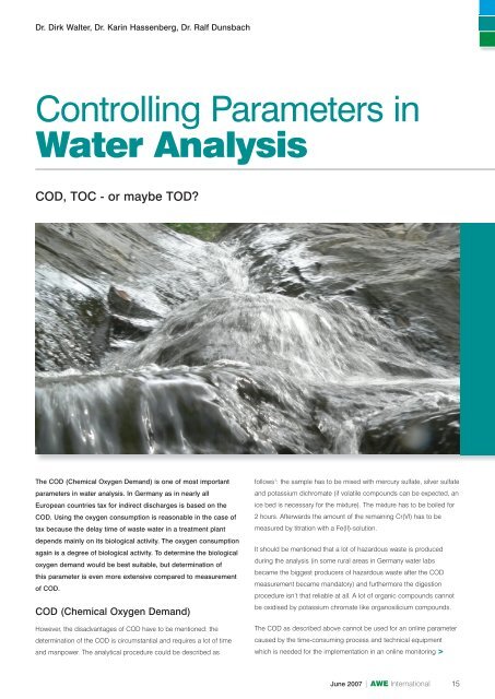 AWE June 07 Iss 10.indd - LAR Process Analysers AG