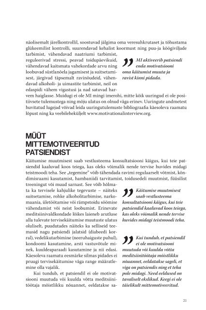 MOTIVEERIV INTERVJUEERIMINE TERVISHOIUS - Tartu