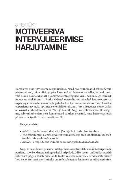 MOTIVEERIV INTERVJUEERIMINE TERVISHOIUS - Tartu