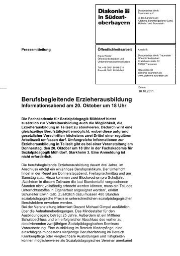 Berufsbegleitende Erzieherausbildung Informationsabend am 20 ...