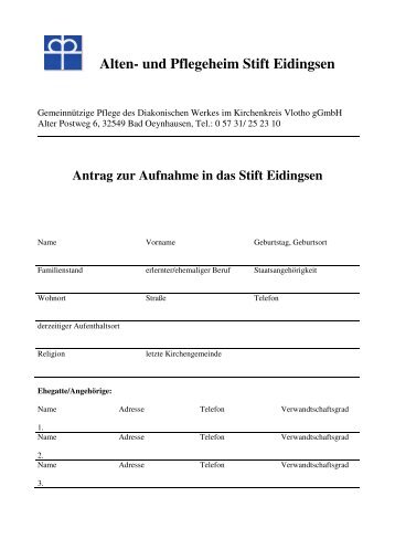 Alten- und Pflegeheim Stift Eidingsen - Diakonisches Werk im ...