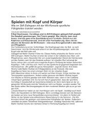 Spielen mit Kopf und Körper (Artikel Neue Westfälische