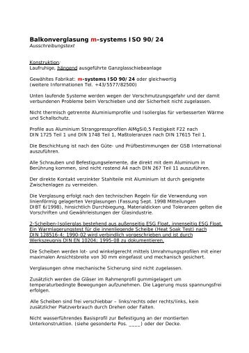 Balkonverglasung m-systems ISO 90/24 - Aweso (AT)