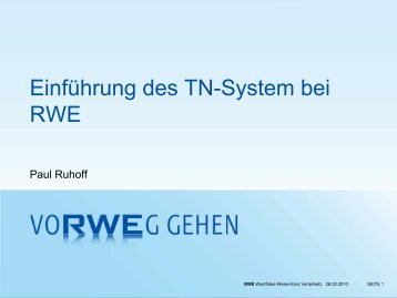 Einführung des TN-System bei RWE - Energiegemeinschaften