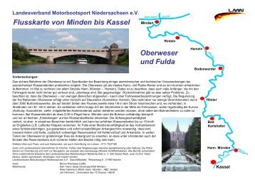 Flusskarte von Minden bis Kassel Oberweser und Fulda - Herzlich ...