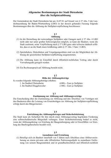 Stellplatzablösung (pdf) - in Dietenheim