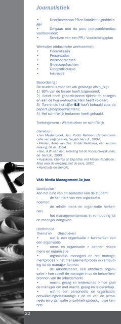 Studiegids Journalistiek - Academie voor Hoger Kunst