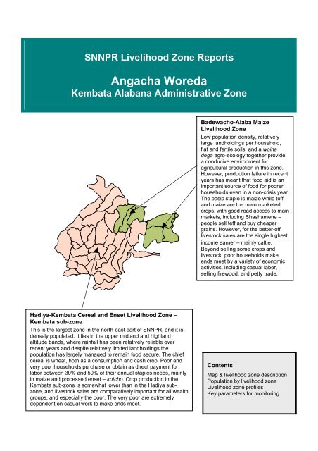 Kembata Tembaro Zone Map Snnpr Livelihood Profile - Feg