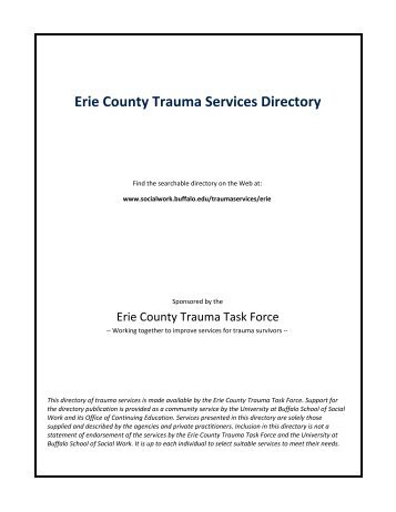 Erie County Trauma Services Directory - UB School of Social Work ...