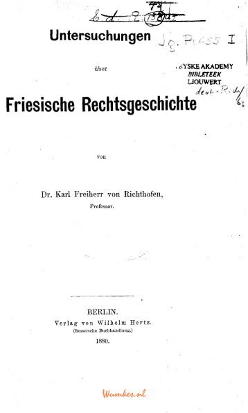 Friesische Rechtsgeschichte - Tresoar