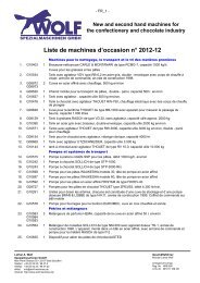 Liste de machines d'occasion n° 2012-12 - Lothar A. Wolf ...